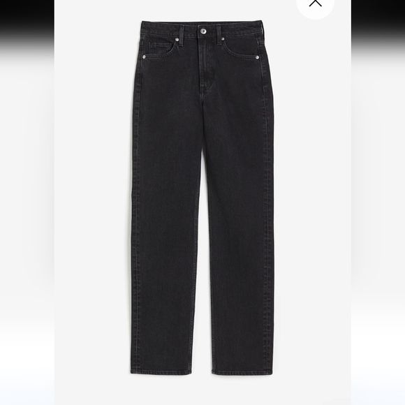 H&M Jeans High Rise Slim Straight Leg Denim Black Women’s Size US 10 - Picture 1 of 4